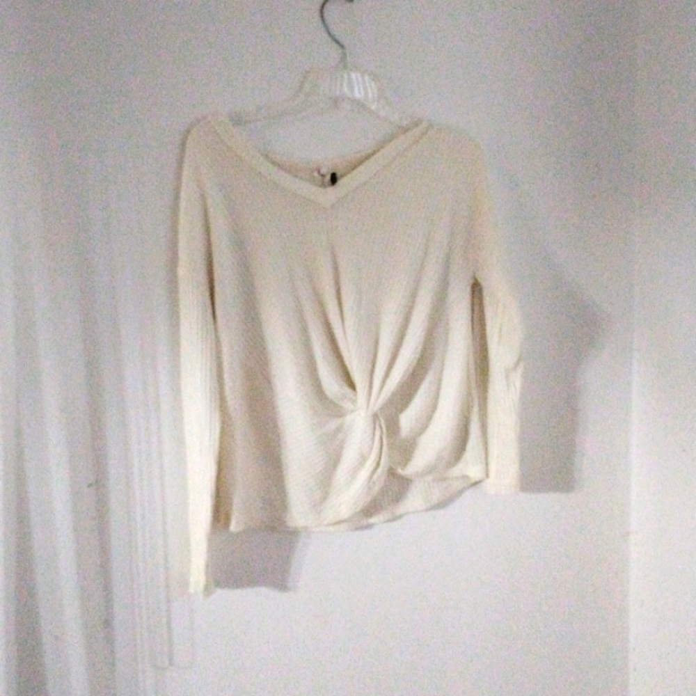 Anthropologie waffle knit top